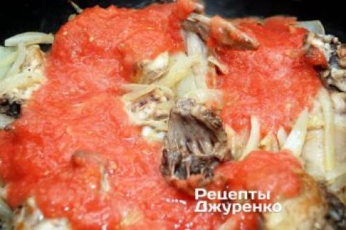 Рецепт чахохбили из курицы с болгарским перцем. Рецепт 3: Чахохбили из курицы с остринкой 07 Рецепт чахохбили из курицы с болгарским перцем. Рецепт 3: Чахохбили из курицы с остринкой 07