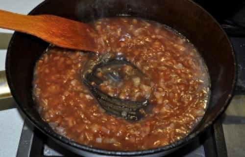 Печень в гранатовом соусе. Говяжья печень с гранатовым соусом 04