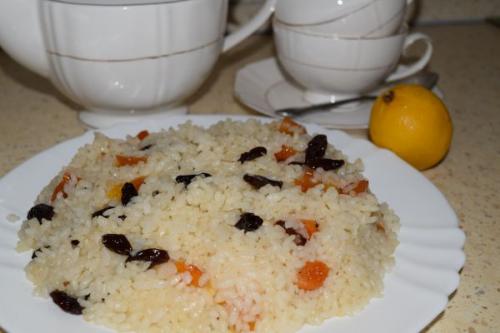 Приготовить сладкий плов в духовке. Сладкий плов