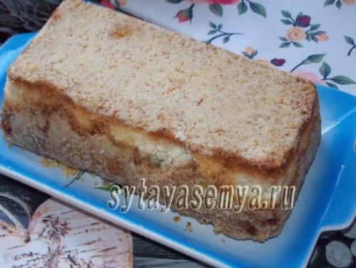 Насыпной пирог с творогом и яблоками. Насыпной яблочно-творожный пирог