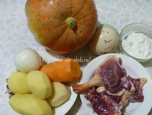 Тыква в духовке целиком с начинкой. Тыква, фаршированная мясом в духовке (целиком с картошкой и другими овощами)