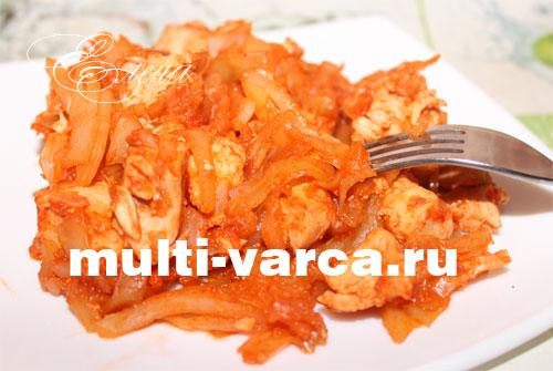 Тушеная капуста с курицей в мультиварке без масла. Как потушить капусту с курицей в мультиварке