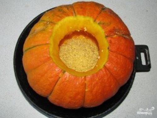 Каша в тыкве. Пшенная каша в тыкве