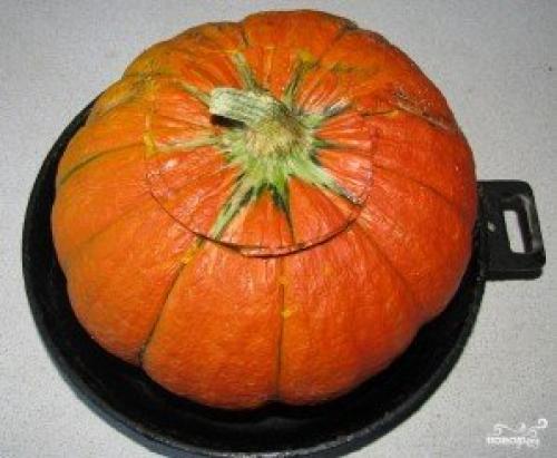 Каша в тыкве. Пшенная каша в тыкве