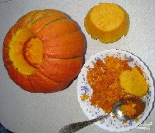 Каша в тыкве. Пшенная каша в тыкве