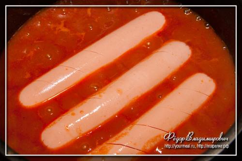 Сосиски в томатном соусе рецепт. Сосиски в томатном соусе