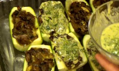 Фаршированные кабачки без мяса. Запечённые фаршированные кабачки, вегетарианский рецепт с грибами