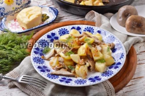 Как пожарить рядовки с картошкой. Картофельный вариант 02 Как пожарить рядовки с картошкой. Картофельный вариант 02