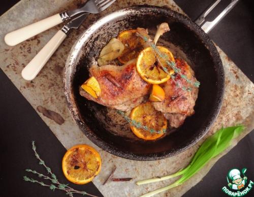 Утиные окорочка с яблоками в духовке 07 Утиные окорочка с яблоками в духовке 07