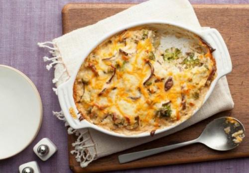 Шампиньоны с луком и болгарским перцем и. Куриная запеканка с болгарским перцем и грибами