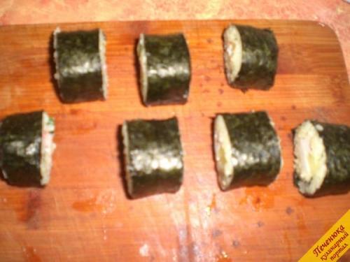 Роллы в домашних условиях с кальмаром. Описание рецепта: 04