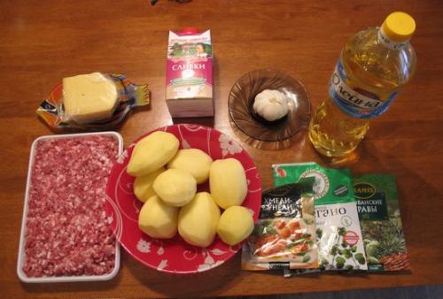 Мясная запеканка со сливками. 