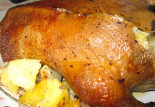 Гусь с картофелем в духовке. Гусь в духовке с картошкой в рукаве: рецепт