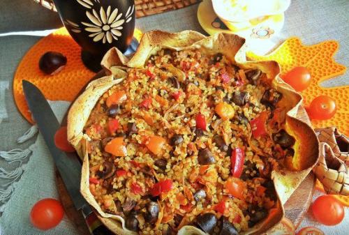 Булгур с мясом на сковороде. Булгур с мясом