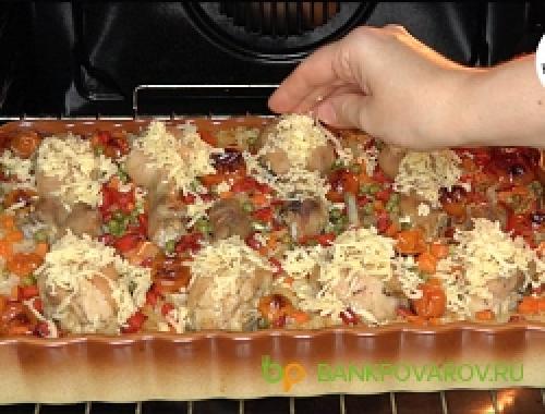 Куриные ножки с рисом и овощами. Рис с овощами и куриными ножками Праздничный