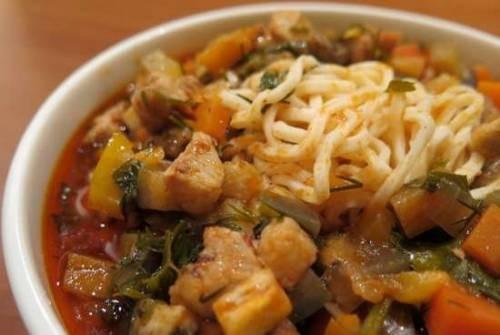 Лагман с курицей и баклажанами морковью перцем. Лагман с курицей и баклажанами 15