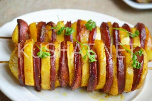 Шашлык в духовке на картофельной подушке. Шашлык с картошкой в духовке. Пошаговый рецепт с фото