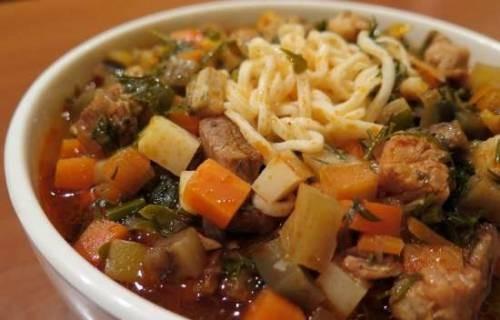 Лагман с курицей и баклажанами морковью перцем. Лагман с курицей и баклажанами 16