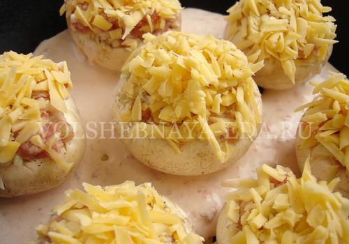 Фаршированные шампиньоны фаршем. Ингредиенты