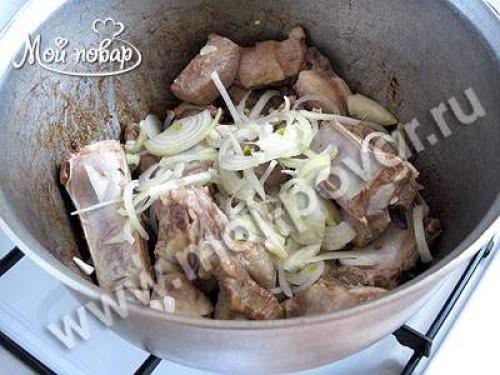 Суп из бараньих ребрышек с чечевицей. Приготовление супа из бараньих ребрышек с чечевицей. 02