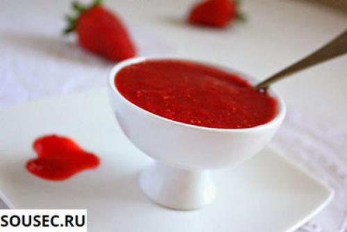 Соус из клубники к блинам. Клубничный соус