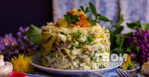 Салат с языком и грибами. Как приготовить Салат с языком и грибами