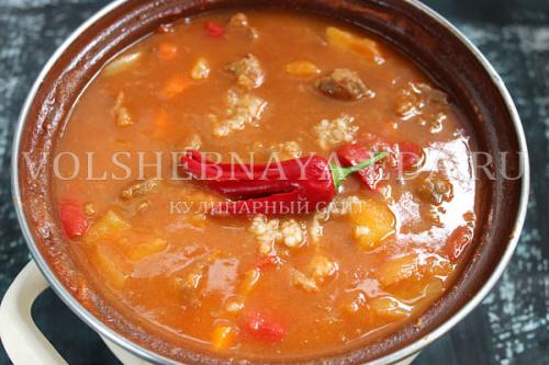 Венгерское рагу суп. Ингредиенты