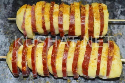 Шашлык с картошкой в духовке. Пошаговый рецепт с фото