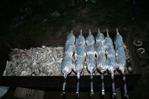 Шашлык с картошкой и Салом на шампуре. Картошка на шампурах на Мангале (картофельный шашлык)