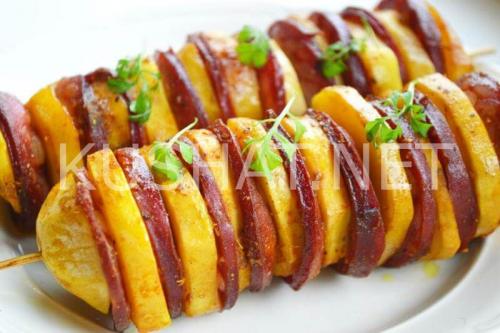 Шашлык с картошкой в духовке. Пошаговый рецепт с фото