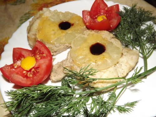 Мясо по-французски с ананасом в мультиварке. Свинина с ананасами в мультиварке