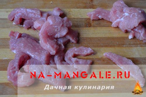 Свинина с овощами в вине. Ингредиенты (на 2 порции):