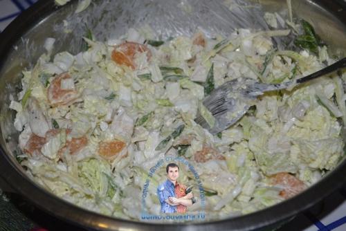 Салат большой праздник с пекинской капустой и Мандаринами. Салат с пекинской капустой, курицей и Мандаринами — новогодний рецепт