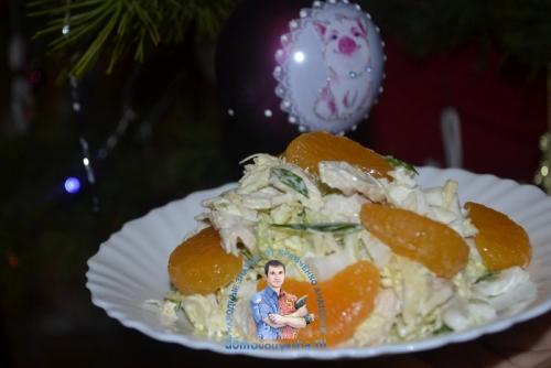 Салат большой праздник с пекинской капустой и Мандаринами. Салат с пекинской капустой, курицей и Мандаринами — новогодний рецепт