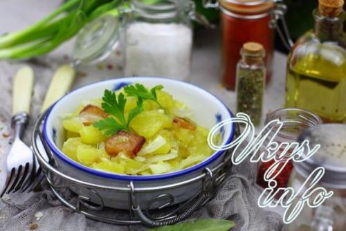 Как вкусно пожарить картошку в казане. Жареная картошка со шкварками 08