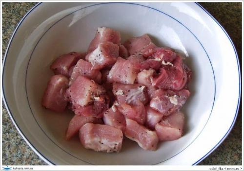 Шашлык в духовке в сковороде. Шашлык  на  сковородке.