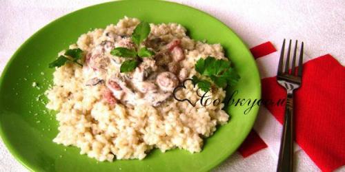 Рис с морепродуктами рецепт с сливочном соусе. Ингредиенты