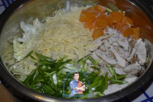 Салат большой праздник с пекинской капустой и Мандаринами. Салат с пекинской капустой, курицей и Мандаринами — новогодний рецепт