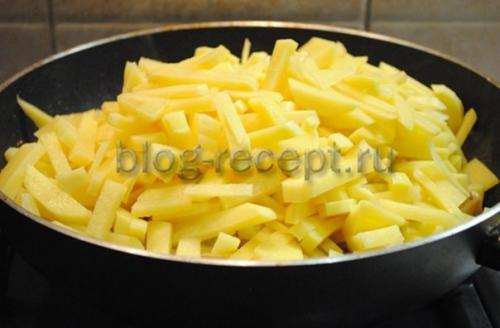 Жареная картошка с грибами. Ингредиенты: