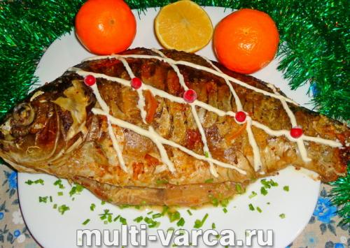 Карп в сметане в рукаве. Запеченный карп с лимоном в рукаве