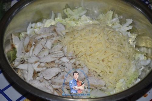 Салат большой праздник с пекинской капустой и Мандаринами. Салат с пекинской капустой, курицей и Мандаринами — новогодний рецепт