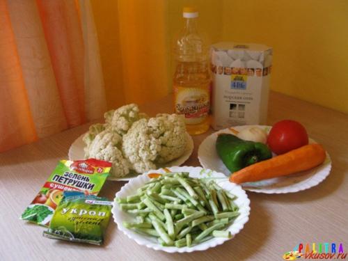 Курица со стручковой фасолью и цветной капустой. Цветная капуста тушеная со стручковой фасолью (фото-рецепт)