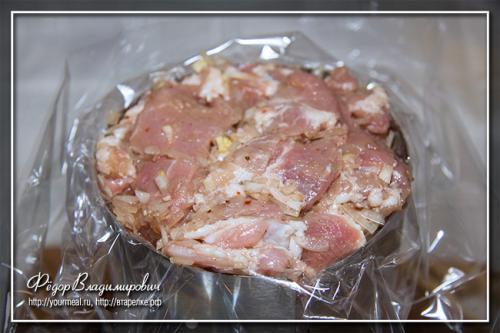 Мясо прессованное в ветчиннице.