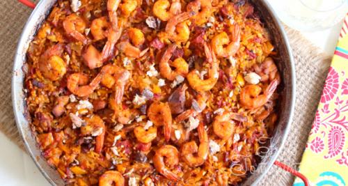 Паэлья с креветками