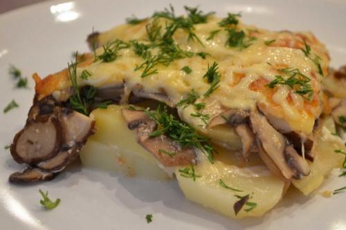 Картошка с грибами жареная с беконом. Картофель с грибами и беконом 02 Картошка с грибами жареная с беконом. Картофель с грибами и беконом 02