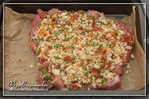 Рецепт мясо с вялеными помидорами.