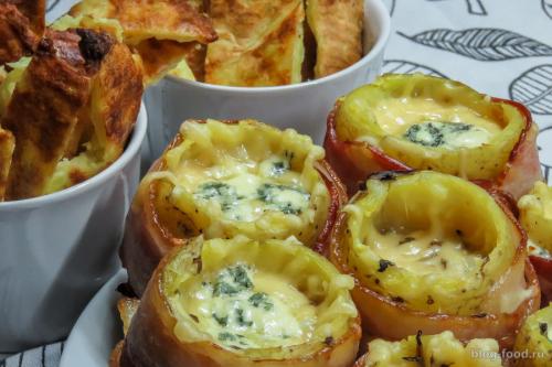 Картошка с грибами в беконе. Картофель в беконе с грибами и сыром