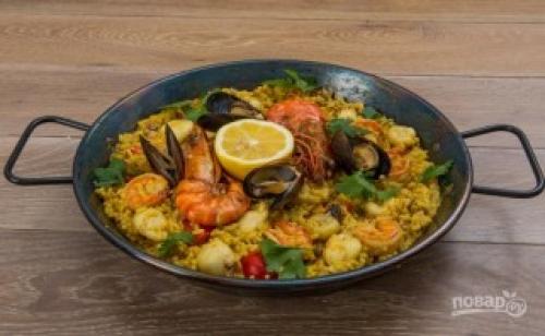 Сливочная паэлья. Испанская паэлья с морепродуктами
