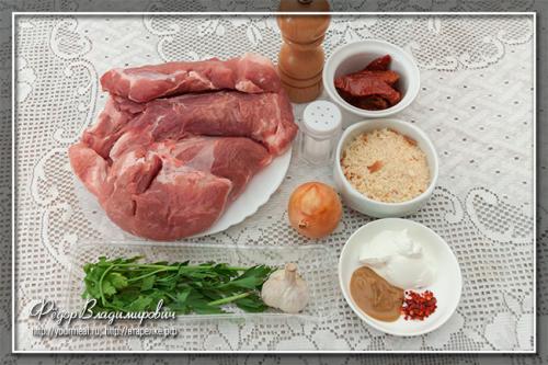 Рецепт мясо с вялеными помидорами.