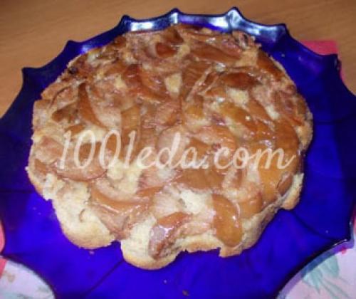 Шарлотка с замороженными яблоками и корицей